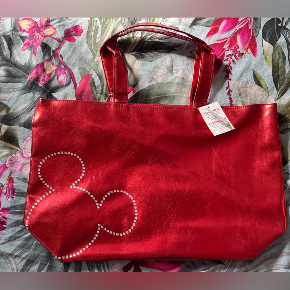 Disney Parks Mickey Mouse Red Rhinestone Accent Tote Bag